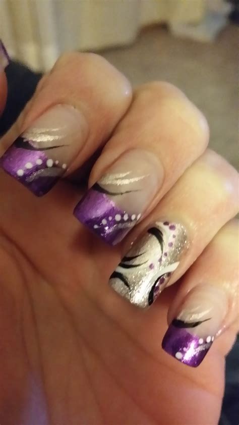 Marbled lavender and Lilac Nails. These dreamy, swirling designs will make your nails look …
